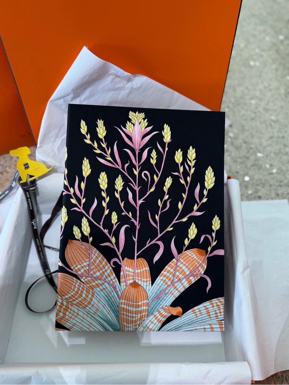 ‘26 Hermes Petit h - Large Decorative Silk/Twill Upholstered Box - BNIB